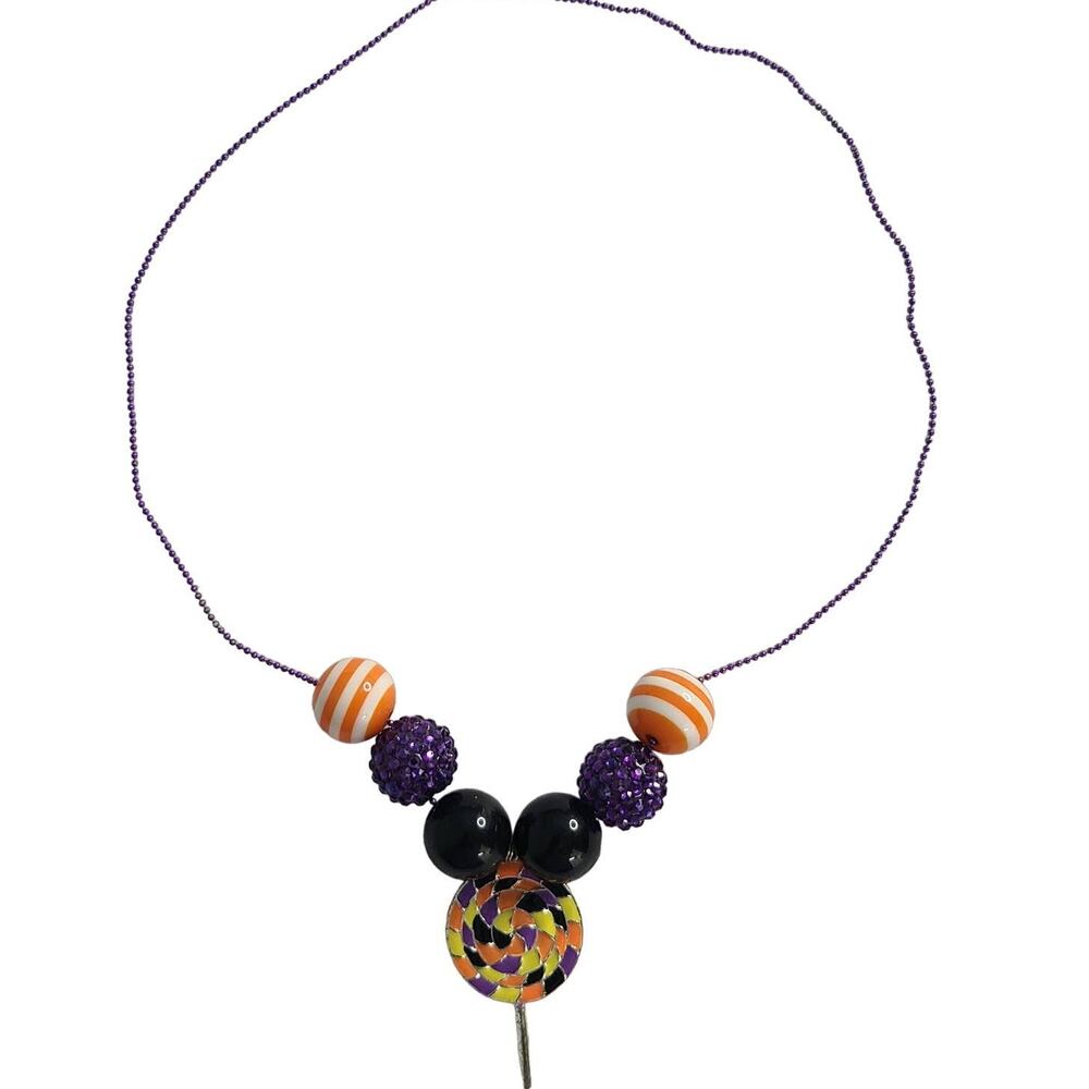 Bubblegum HALLOWEEN Swirl Lollipop Candyland Pendant Necklace 25" for 3+ yrs